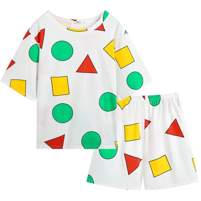 Pijama no verão para mulheres, roupa feminina para dormir, conjunto de pijama com shorts para casa, 2021: Branco / M