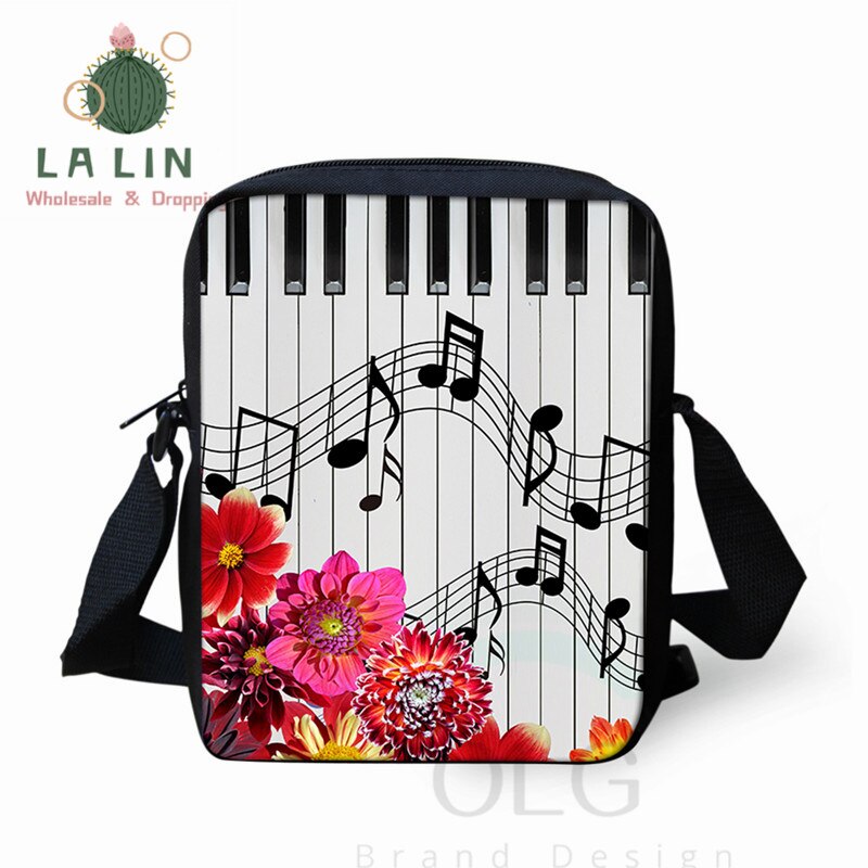 LANLIN Klavier Musik Note Frauen Mini Umhängetasche Handtaschen Teen Mädchen Schulter Schule Taschen Kleine Messenger Tasche Stachel Mochila: Grau