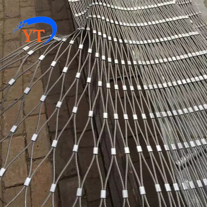 Inox kabelnet til trapperækværk / anti faldsikring beskytter mesh / korrosionsbestandigt aisi 304 wire reb net