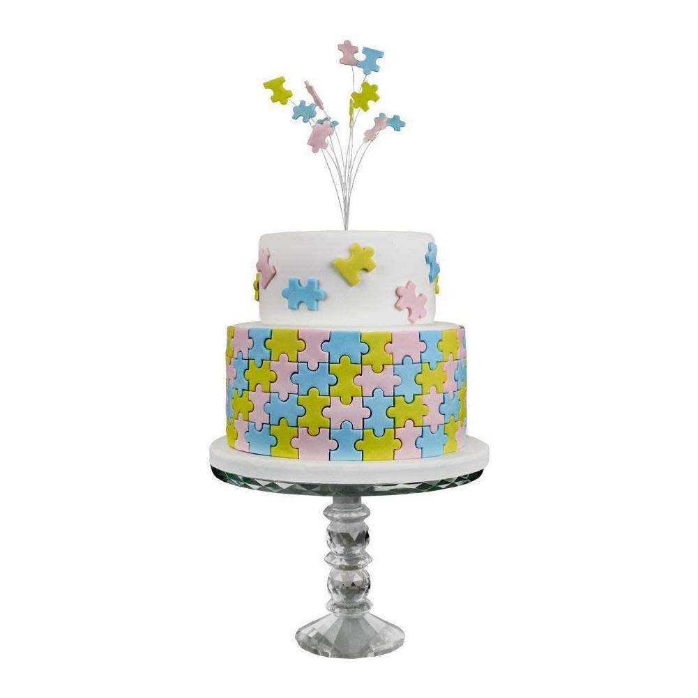 3 stk puslespil form geometrisk form fondant tryk form kiks form tryk kage bagning køkkenværktøj