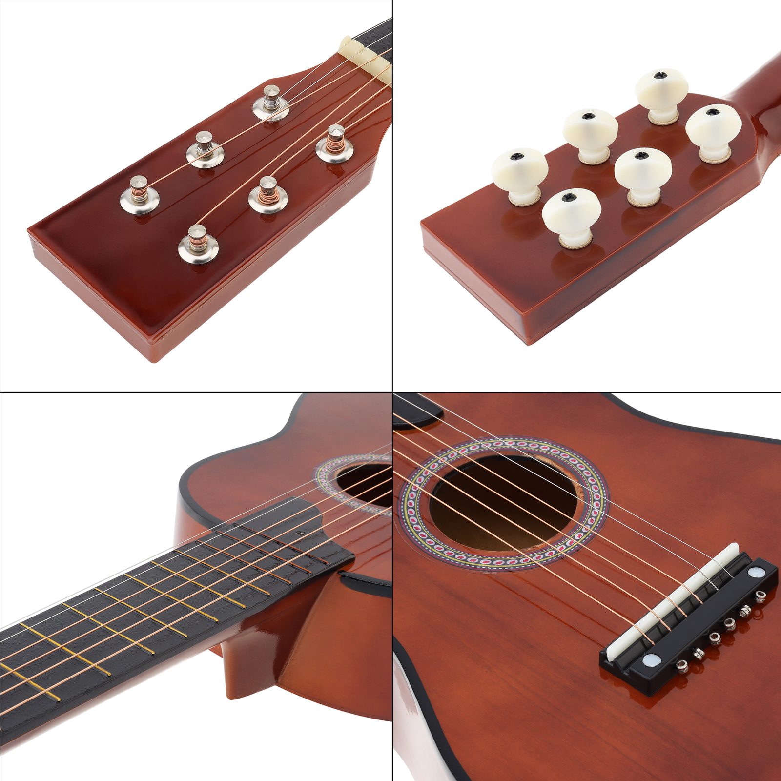 25 tommer 4 farver basswood akustisk guitar med pick-strings legetøjsguitar til børn og begyndere