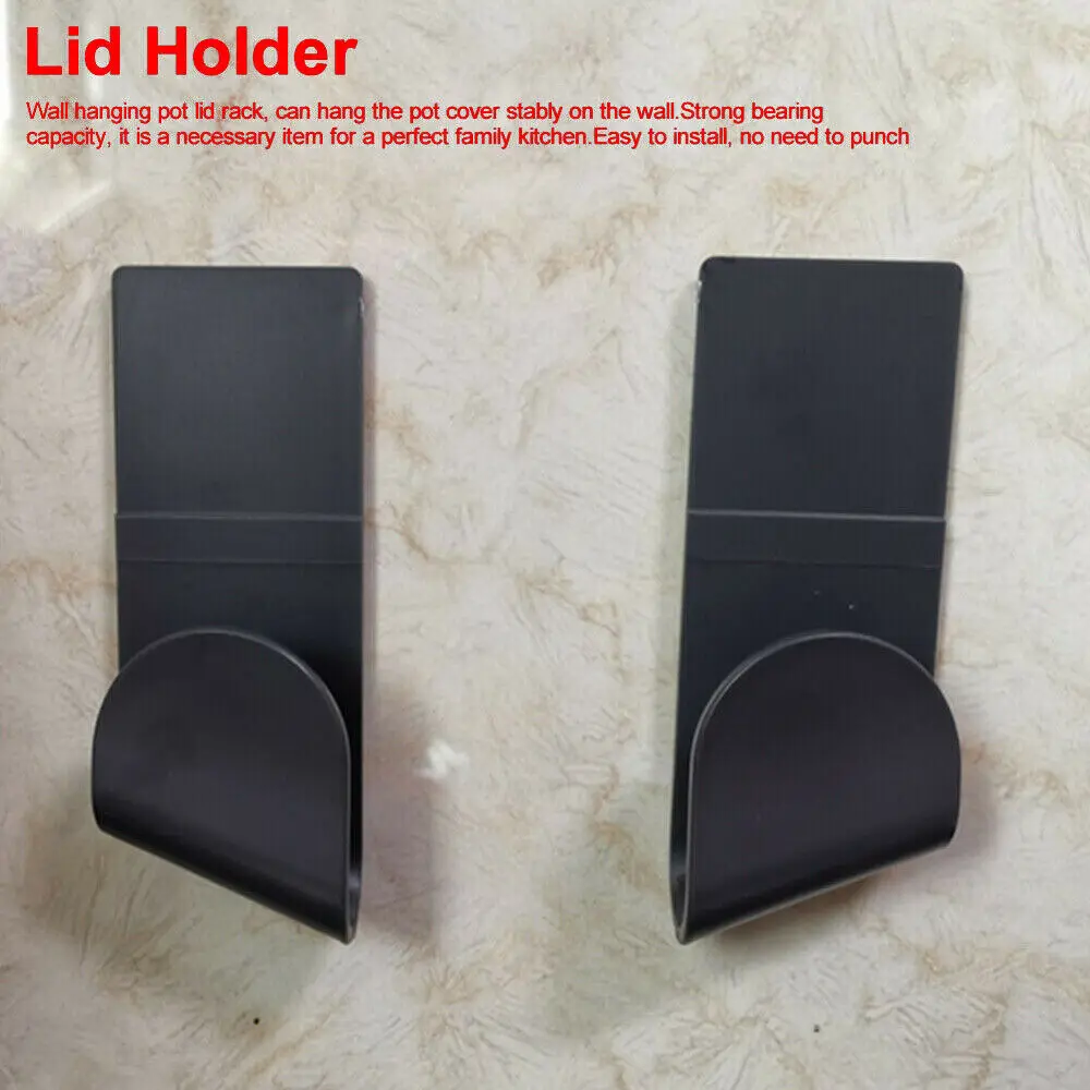 6 stks/set Plastic Pot Deksel Rack Wandgemonteerde Organizer Opknoping Houder voor Pan Pot Cover Rack Keuken Opslag