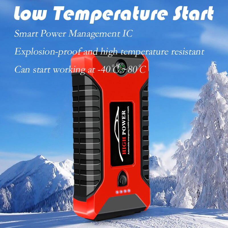 Portable Car Jump Starter Device 600A Car Battery Emergency Starter Power Bank Booster Starting 12V Output Portable 20000mAh