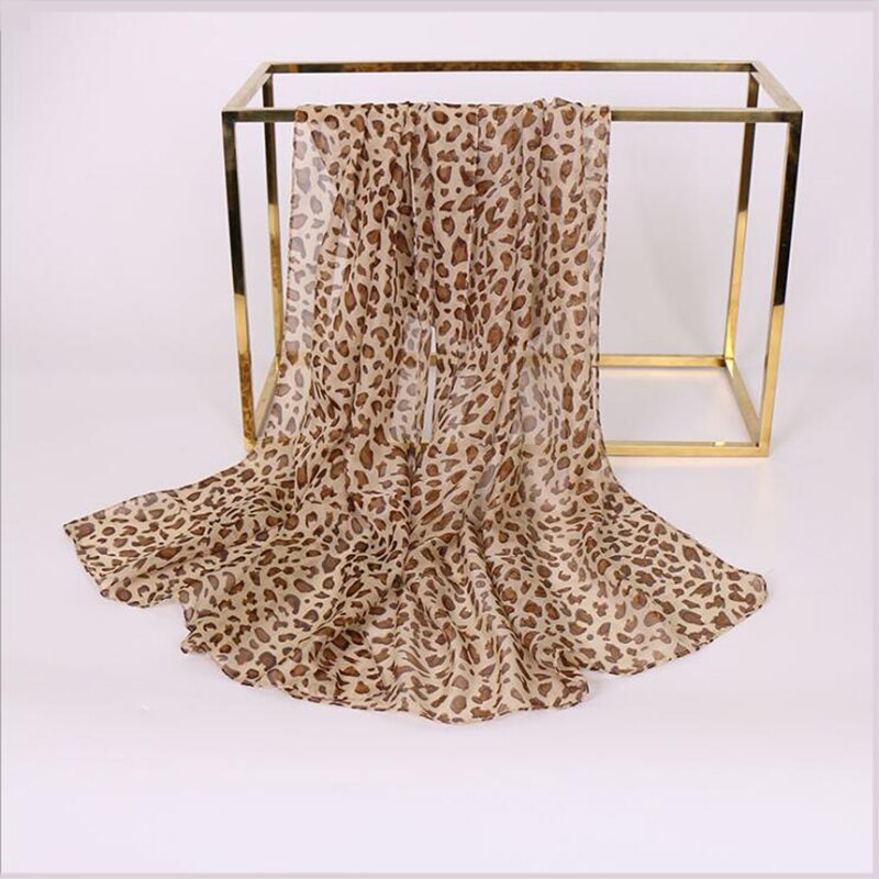 Dame efterårs leopardprint lille silketørklæde hår bindebånd halstørklæde multifunktionelt luksus sjal: Khaki