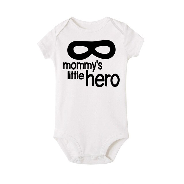 Casual Toddler Infant Baby Boys Girls Funny Print Short Sleeves Cotton Onesies Playsuit Bodysuit: White / 12M
