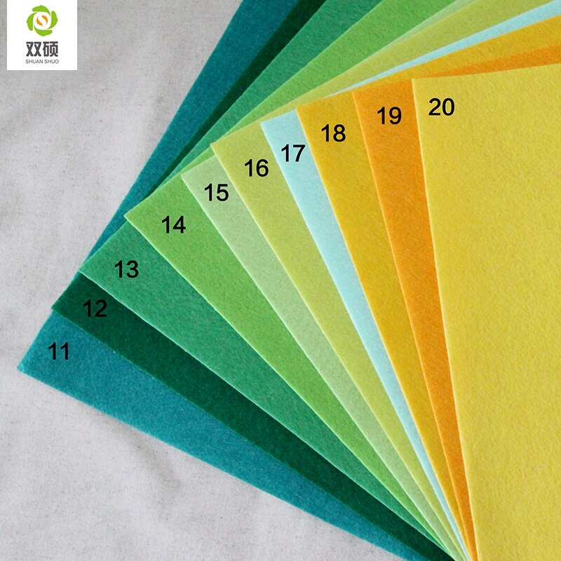 Shuanshuo Mix Colors 100% Polyester Nonwoven Felt Fabric For DIY Sewing Carfts40PCS/lot 30CM*30CM N-40