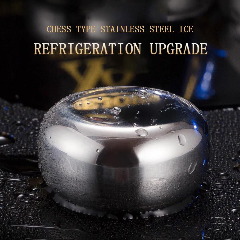 6Pcs Stainless Steel Chess Shape Ice Cubes Reusable Whiskey Wine Chilling Stones for Kitchen Dining Bar Kitchen Tools Gadgets