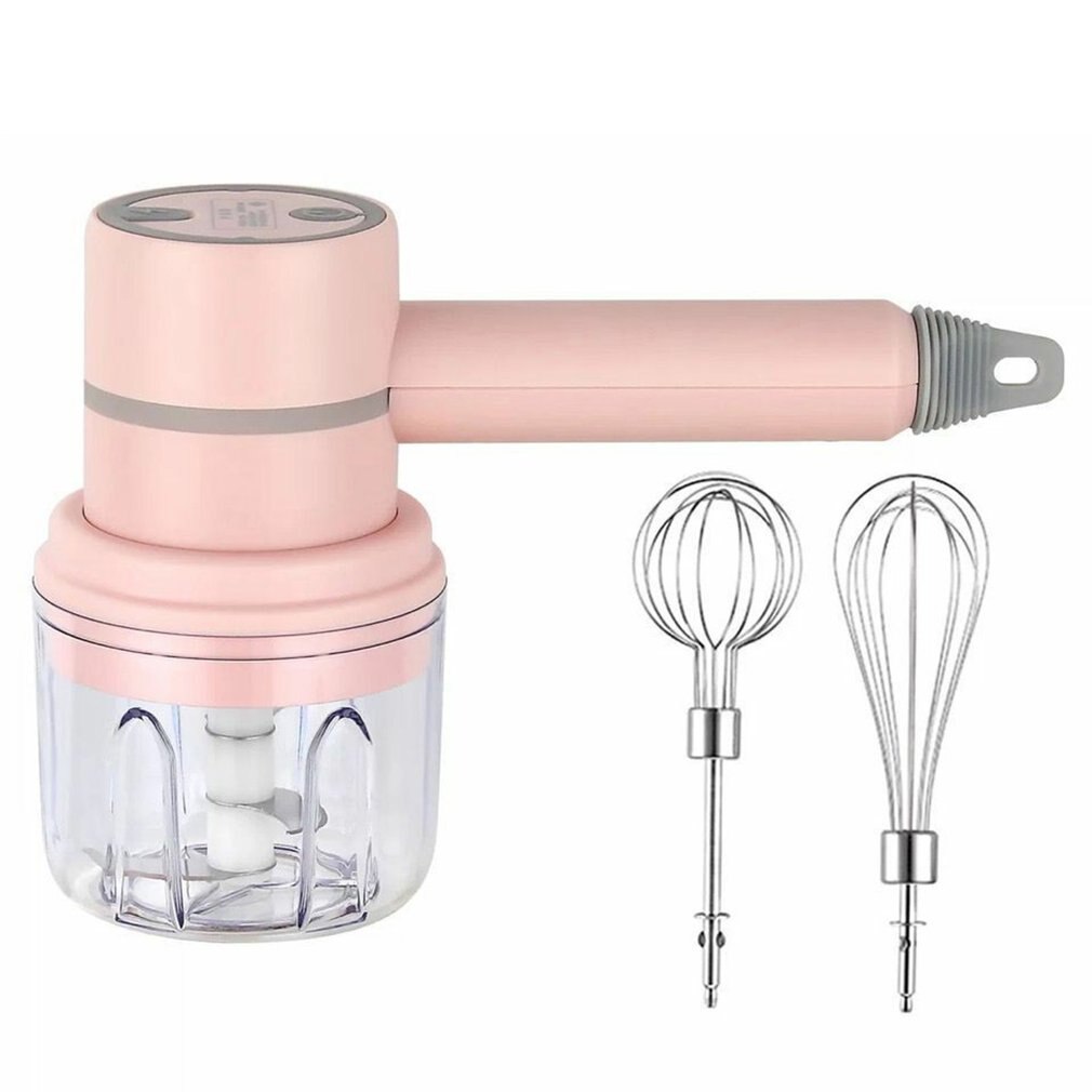 Draadloze Draagbare Draadloze Garde Elektrische Voedsel Mixer Staafmixer High Power Deeg Blender Eiklopper Handheld Mixer Tool: Roze