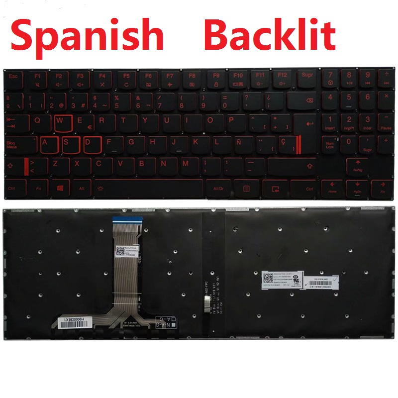 Clavier US/UK/SP/LA/GR pour ordinateur portable Lenovo Legion Y540-15IRH, Y540-17IRH, Y545-PG0, Y540-15IRH, Y530-15ICH, Y7000P-1060, Y545, sans cadre