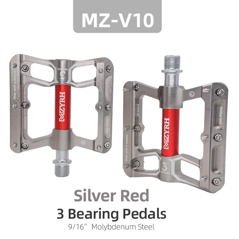 Bicycle Pedals 3 Bearings MTB Anti-slip Ultralight Aluminum Mountain Road Bike Platform Pedals Cycling Accessories: Brown