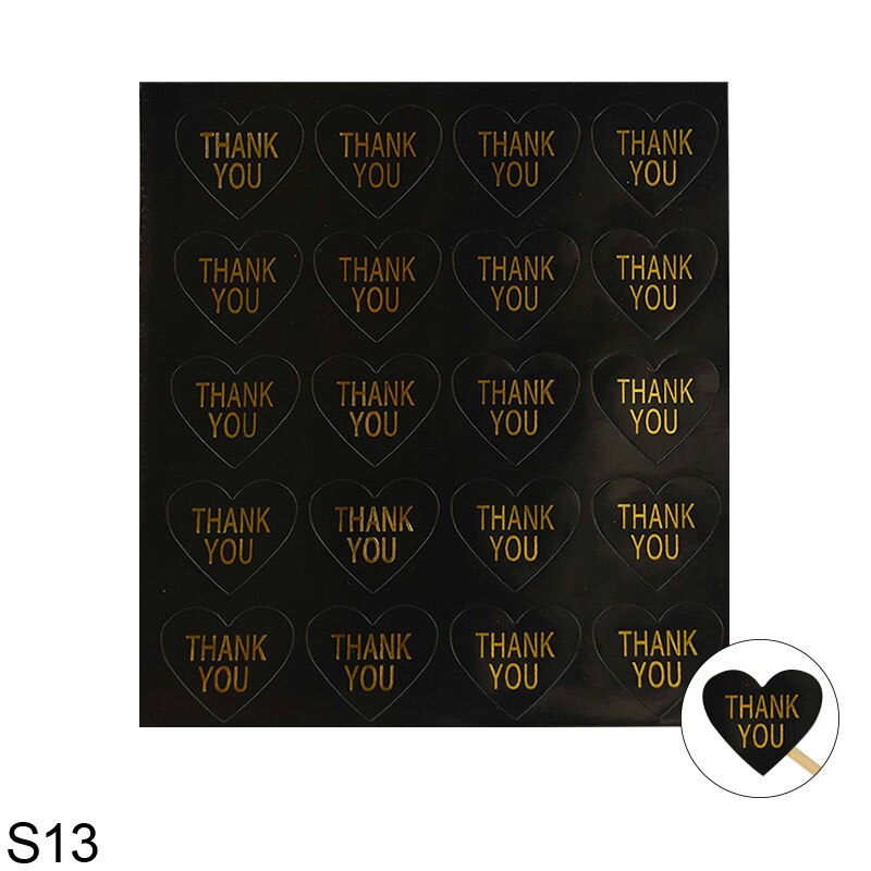 500Pcs Bronzing Dank U Stickers Verpakking Seal La