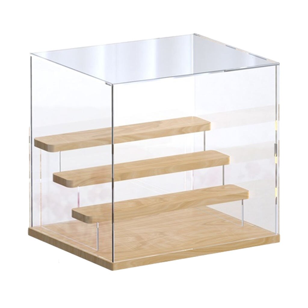 Clear Acrylic Riser Display Case Stand Storage Organizer for Figures Toy: 4 Layers B