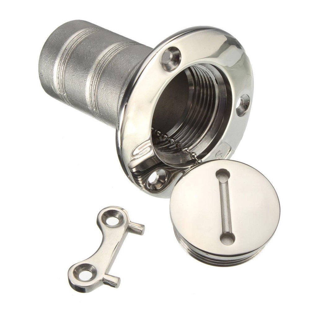 2 Inch Boot Dek Filler Rvs Water Afval Brandstof Gas Diesel Tank Dek Vullen Filler Poort Key Cap Boot accessoires