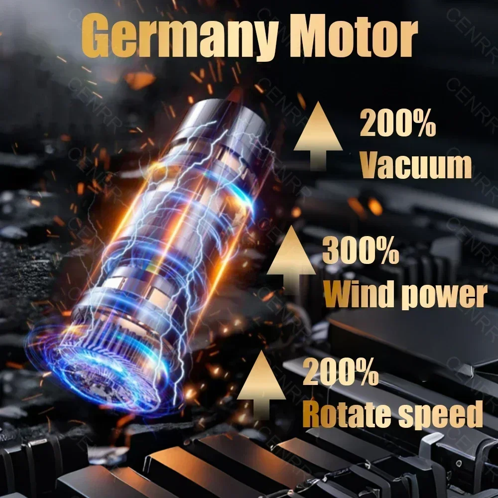 Cenrr 895000Pa Hoge Zuigkracht Auto Stofzuiger Draadloze Mini Draagbare Stofzuiger Krachtige Reinigingsmachine