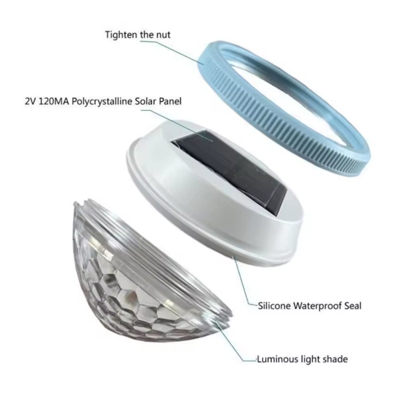 Led utendørs solcellelampe fontene flytende bassenglys automatisk nattbelysning  ip65 vanntett hagebassengfestdekorasjon