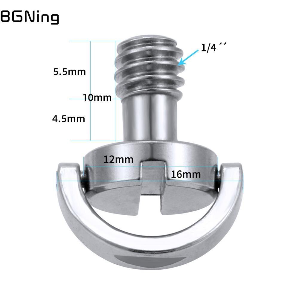 Bgning 1/4- zoll-kameraschrauben-d-ring für kamerastativ, einbeinstativ, schnellwechselplatte, grundplatte, rig, 1 stück , 10 stück , 100 stück, optionale teile