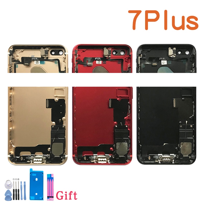 Fuld bagcover til iphone 7 7g or 7 plus hus batteridør midterste chassis ramme huse samling dør bag med flex kabel