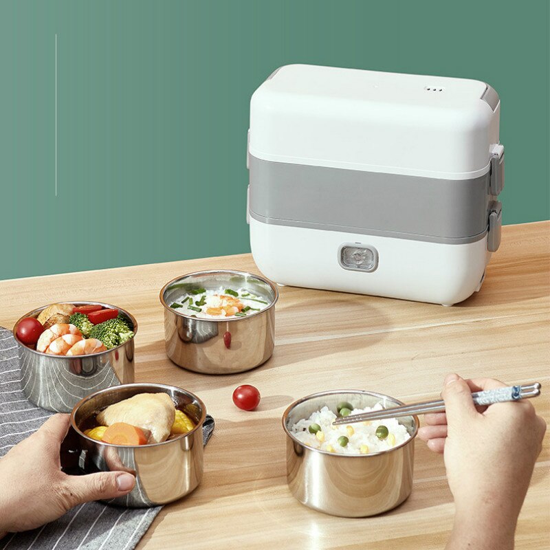 Electric Heating Lunch Box Mini Soup Stew Pot Rice Cooker Ceramic Meal Container Bento Lunchbox Porridge Food Warmer Heater