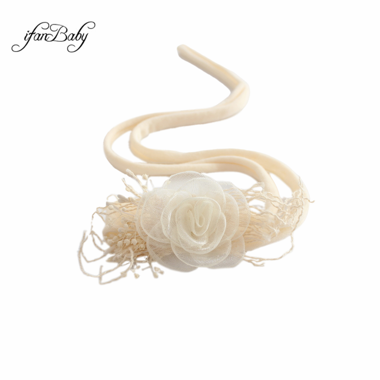 Diadema de flores rosas vintage quemada para niños y mujeres con diadema elástica de nailon con perlas