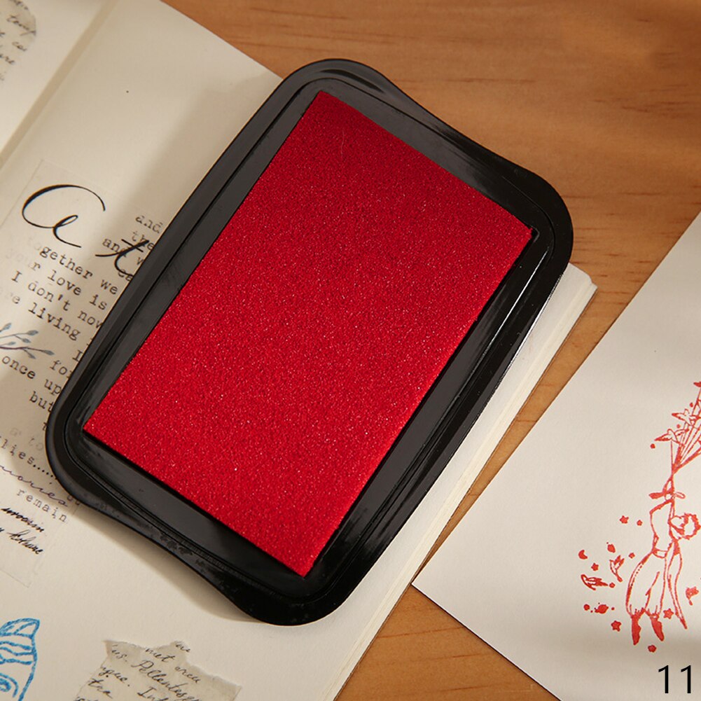 Tampon encreur Vintage pour timbres, 12 couleurs, grande taille, artisanat, bricolage, Scrapbooking, tampons d'encre en caoutchouc, tampons en papier, 6.5x9.8cm: Red
