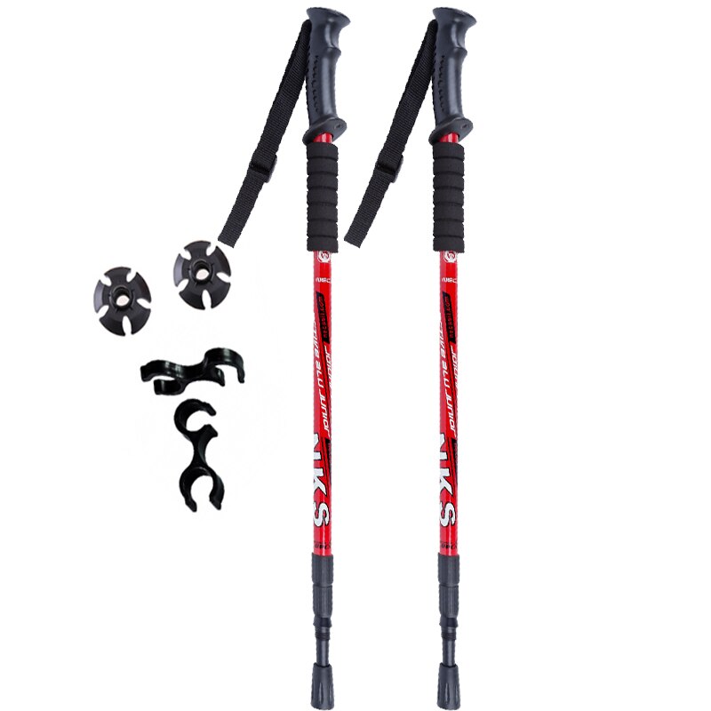 2 Pz/lotto anti shock nordico a passeggio bastoni Bastoncini Da trekking Ultraleggero A Piedi Canne Telescopiche trekking con Punte in Gomma Protezioni