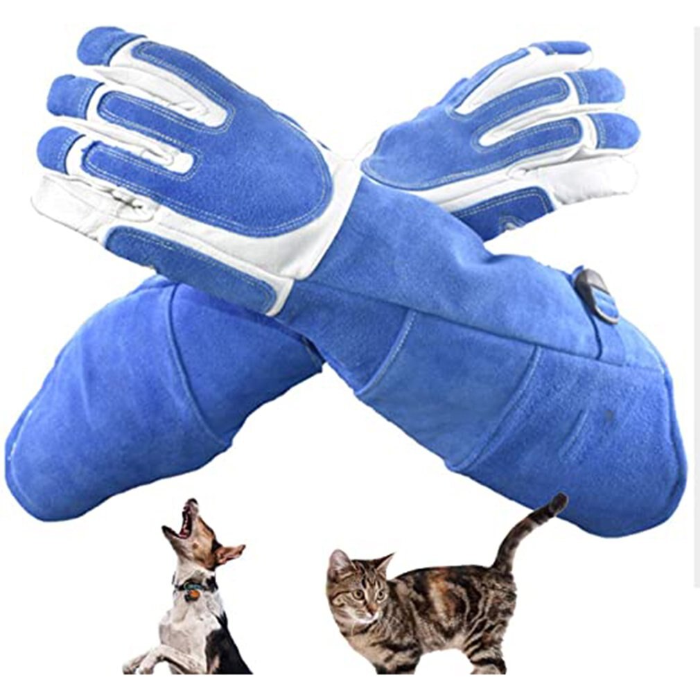 Gants en cuir pour morsure de chien allonger et épaissir les gants pour animaux de compagnie pour la formation de chiens et de serpents gants de protection