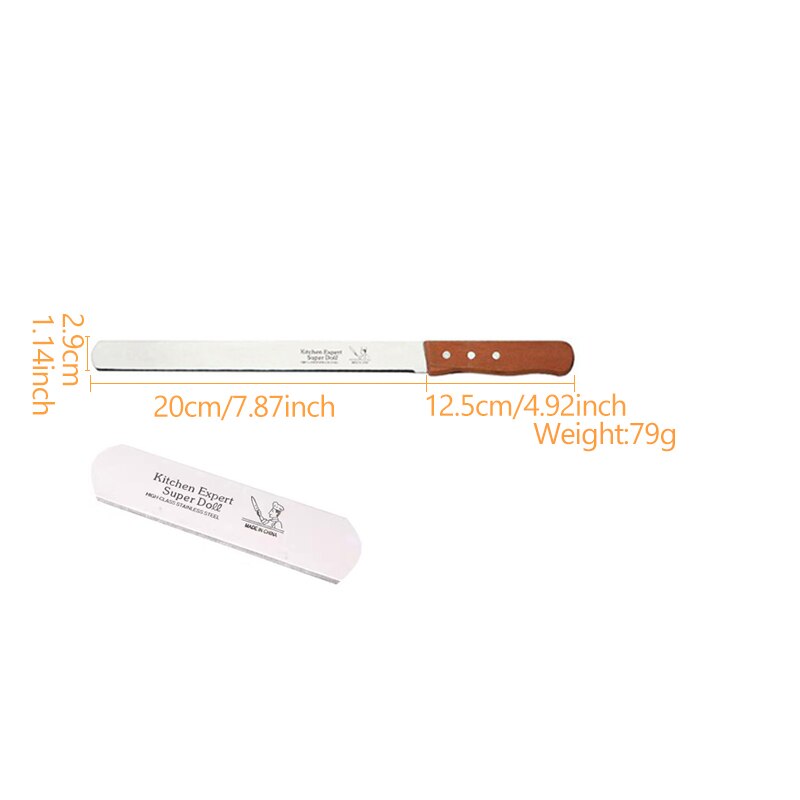 8/10/12/14 Inch Best Serrated Bread Knife Cake Cutting Knife Long Baguette Cutter Stainless Steel Loaf/Bread Slicer/Slicing 0085: Flat tooth 8inch