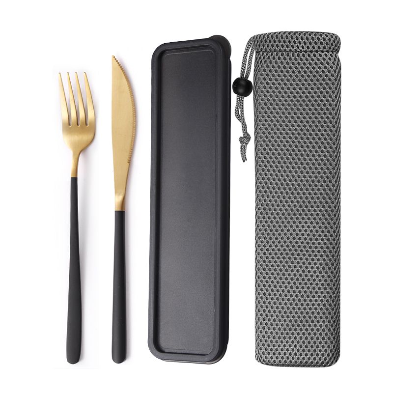 JueQi service de vaisselle coréenne | Couverts de table S cuillère fourchette 18/8 acier inoxydable, service de vaisselle en or occidental: F