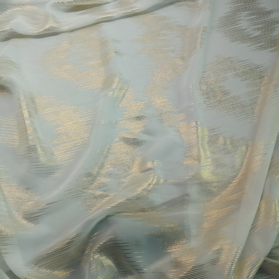 Stage Dancing Bronzing Chiffon Fabric Shiny Golden Stripe Fabric Bronzed Costume Material DIY stage cosplay Dress 1Meter