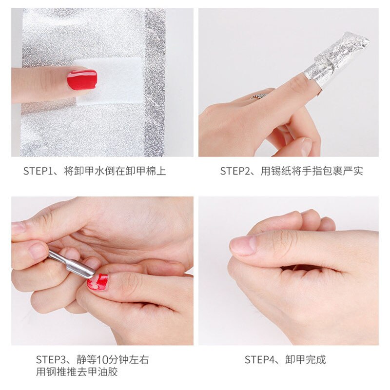 30 stks/zak Embossing Aluminium Foil Nail Art Soak Off Polish Nagel Verwijderen Wraps Nail Handdoek Gel Polish Remover Manicure Tool