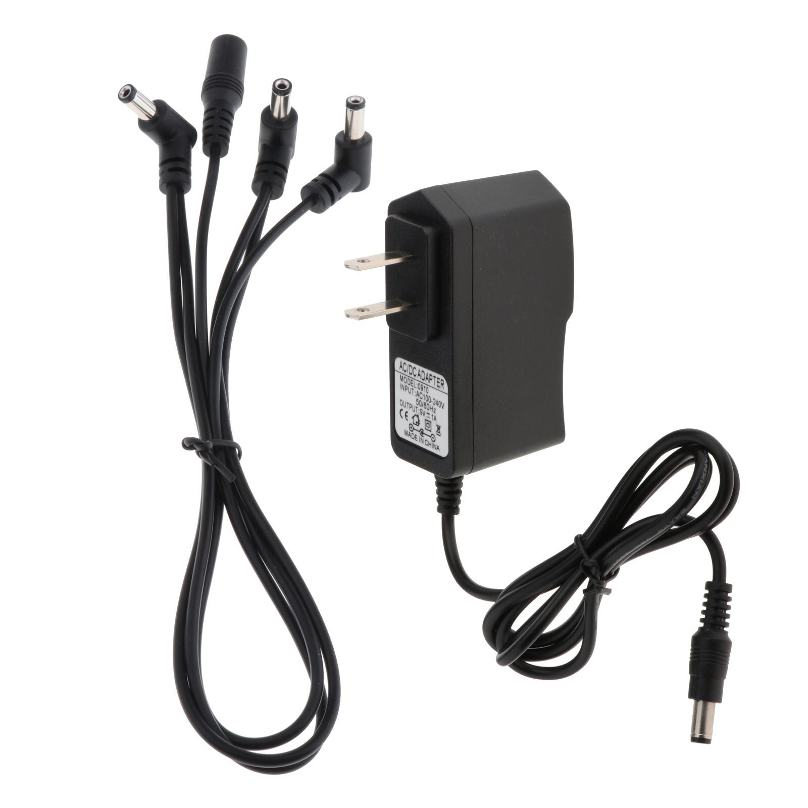 Guitar Effect Power Replacement Adapter with 1 to 3 Way Splitter Cable Cords