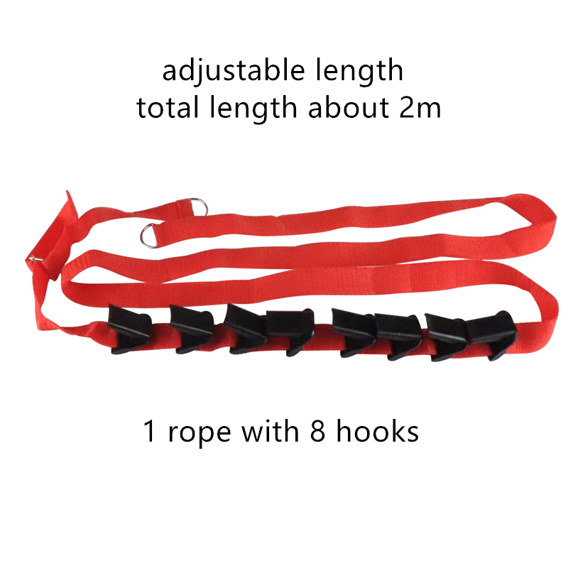 Adjustable Nylon Door Hooks Cap Rack Hat Coat Holder Handbag Key Hook Home Storage Organizer 8 Hooks Portable Door Closet Hanger