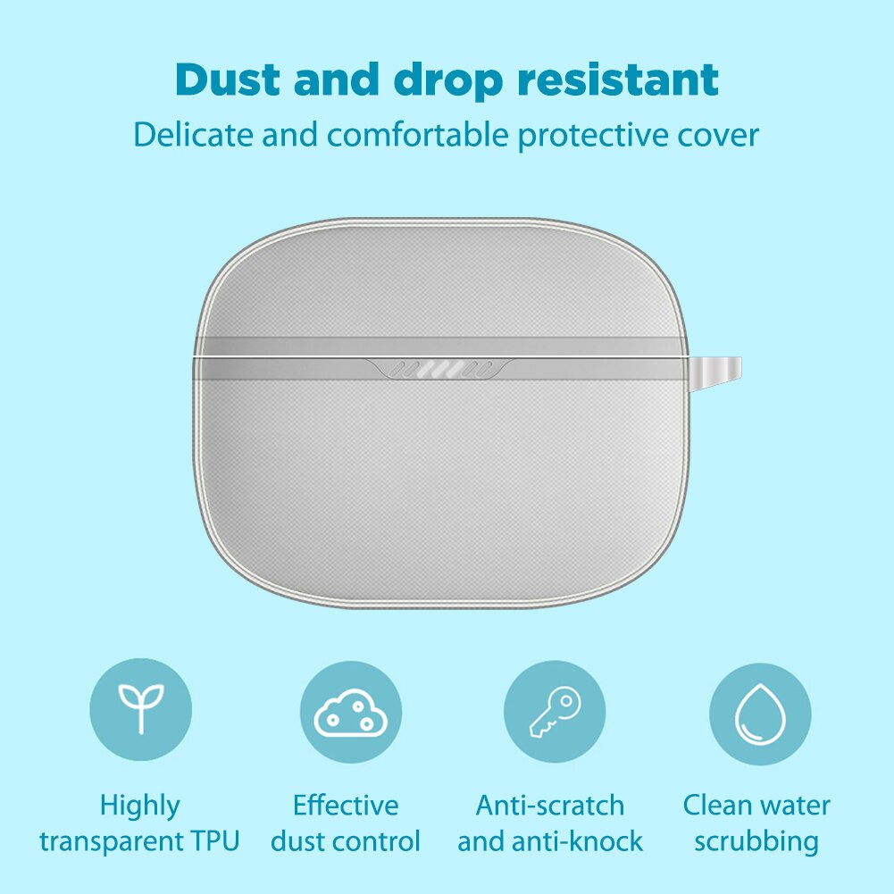 Charging Case Shell TPU Transparent Dust Case Cover for JBL TUNE 130NC TWS True Wireless Noise Cancelling Bluetooth Headphones