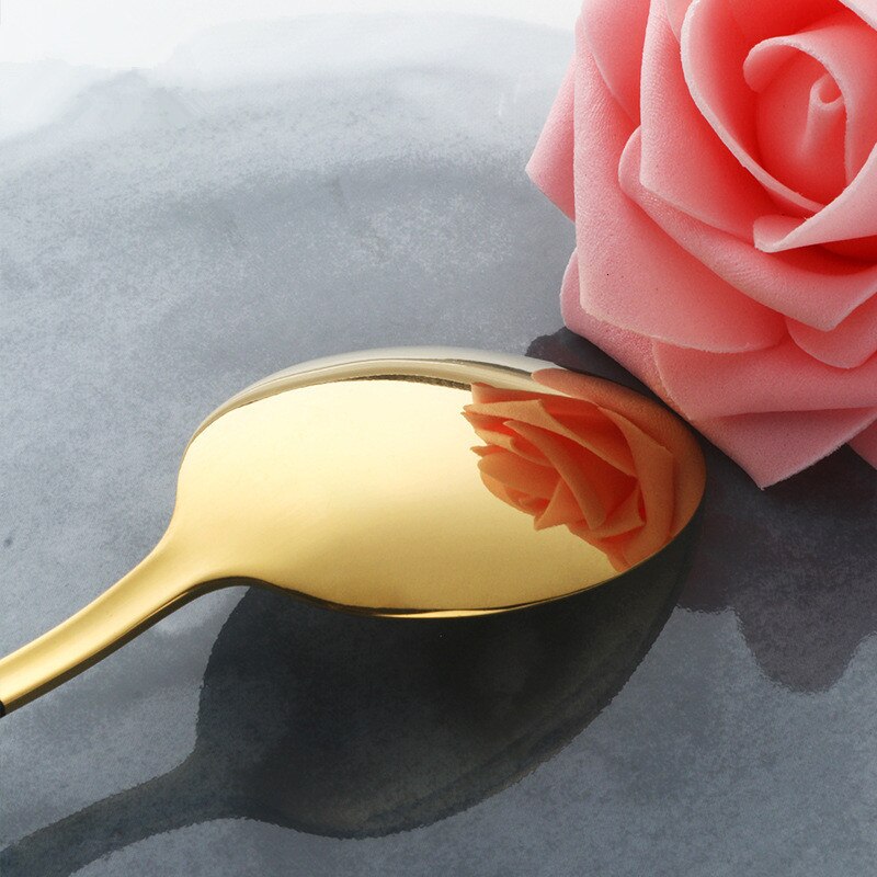 Black Gold Cutlery Set 18/10 Stainless Steel Fork Spoon Knife Set Mirror Tableware Set Portable Kitchen Spoon Silverware Set