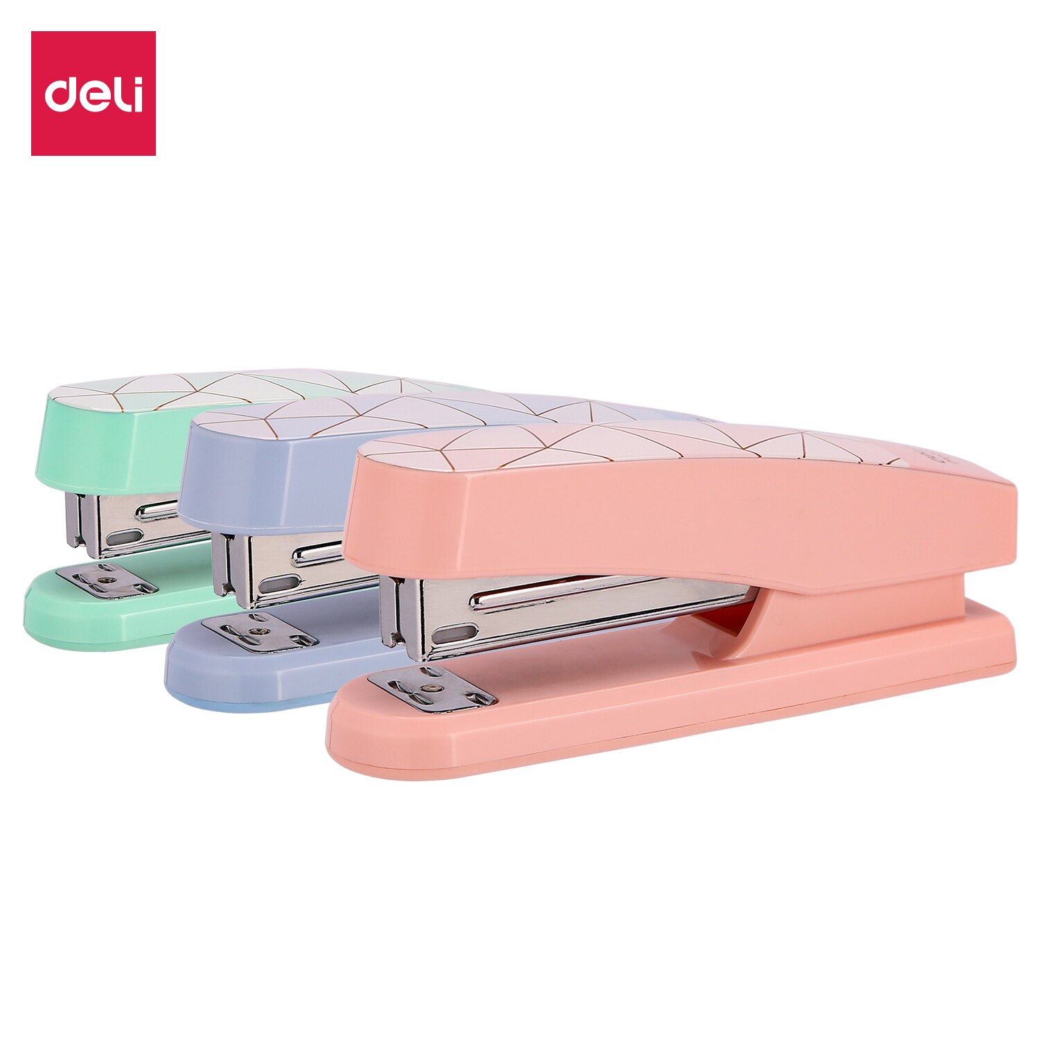 DELI Stapler NO.12 Half Strip stapler 24/6 &amp; 26/6 Smooth Stapling Stationery Office Supply Staples E0402F