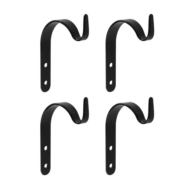 Durable Black Iron Wall Light Hook Bracket Wind Chimes Garden Hanging Basket Lantern Hanger Planter Decoration: 4pcs 58mm