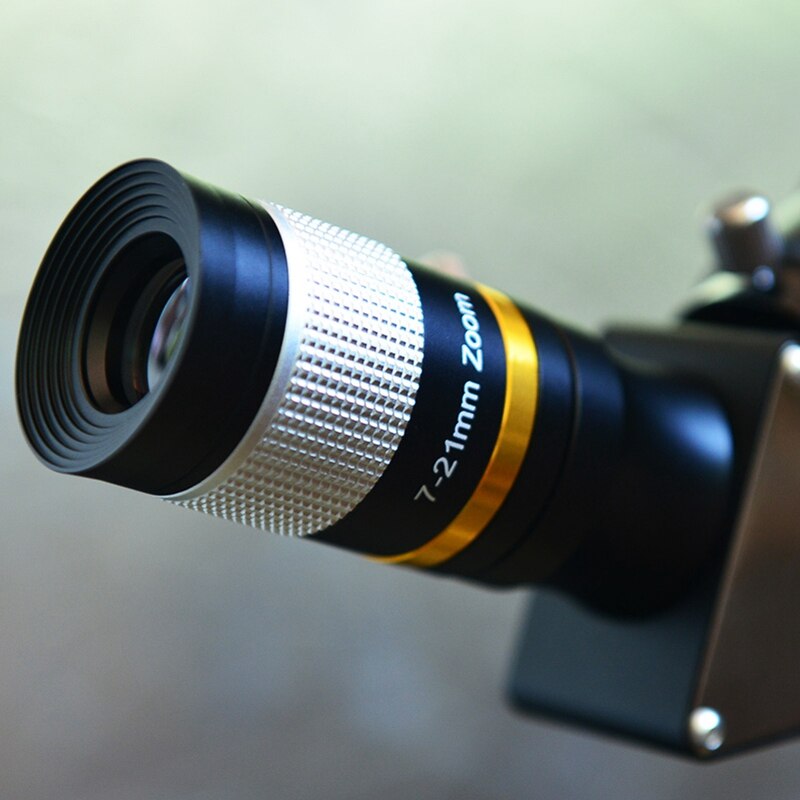 1.25 pouces Zoom télescope oculaire 7-21mm lunettes en métal avec Zoom continu