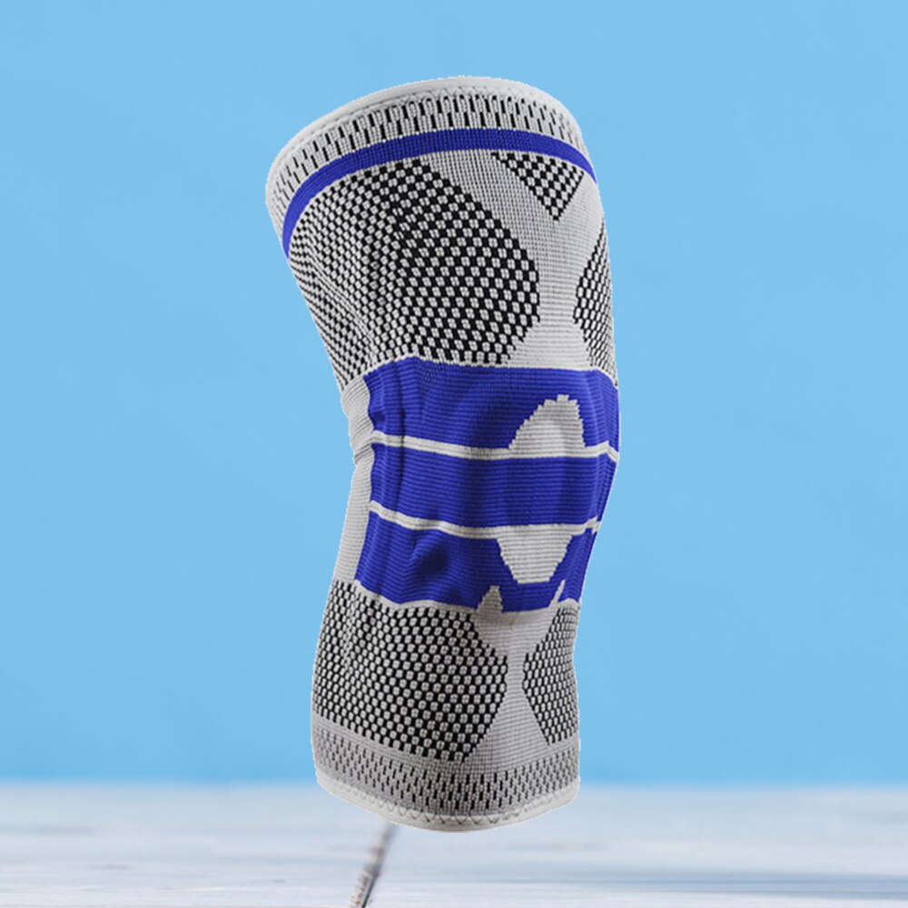 Enkele Fitness Hardlopen Fietsen Knie Ondersteuning Braces Elastische Nylon Sport Knie Pad Sleeve-Sized M (Grijs)