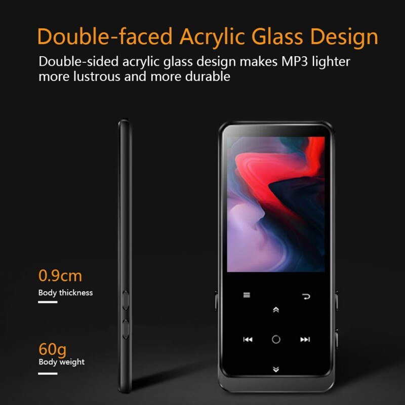 ZL BENJIE M8 MP3/MP4 Player With Bluetooth 5.0,16GB Music Player FM Radio Recording,1.8" Screen,HiFi Lossless Sound Player