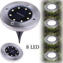 Ondergrondse Licht 8 LED Solar Power Begraven Licht Onder Grond Lamp Outdoor Path Way Tuin Gazon Yard Outdoor verlichting