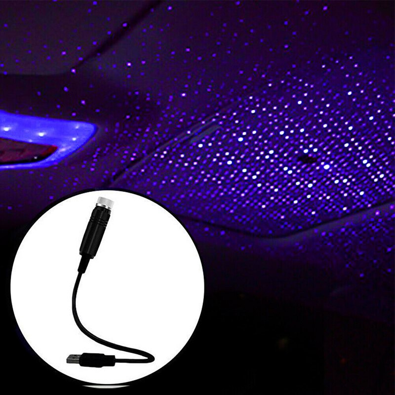 LED USB Car Roof Star Plug Play Car Home Ceiling Romantic USB Night Light Starry Sky Red Blue Decor Multiple Lighting Effects: Blue Purple