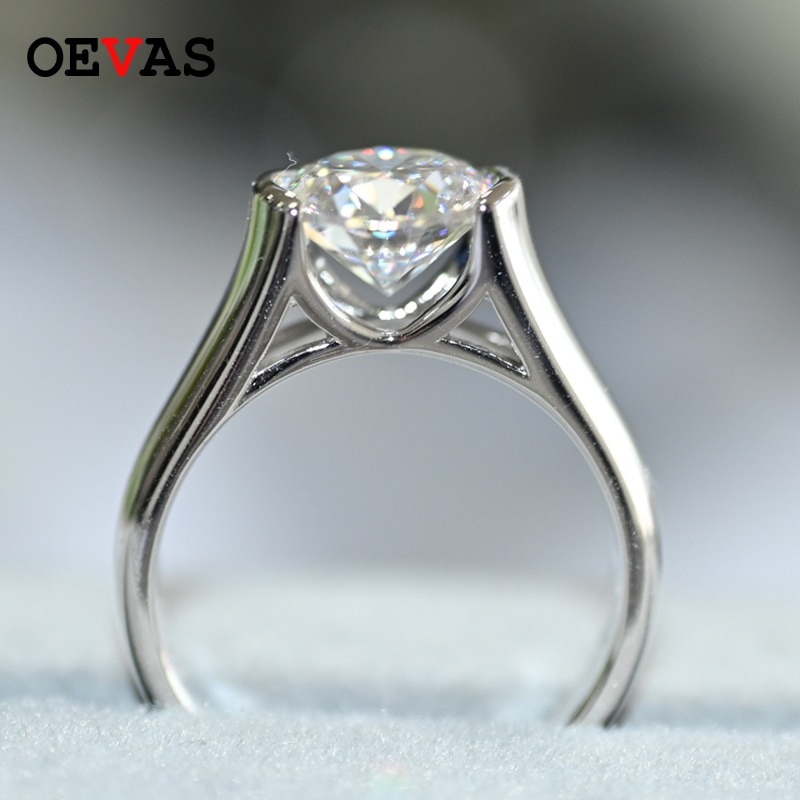 OEVAS Echt 2 Carat D Farbe Moissanite Hochzeit Ringe Für Frauen 18K Weiß Gold Überzogene 100% 925 Sterling Silber braut Edlen Schmuck