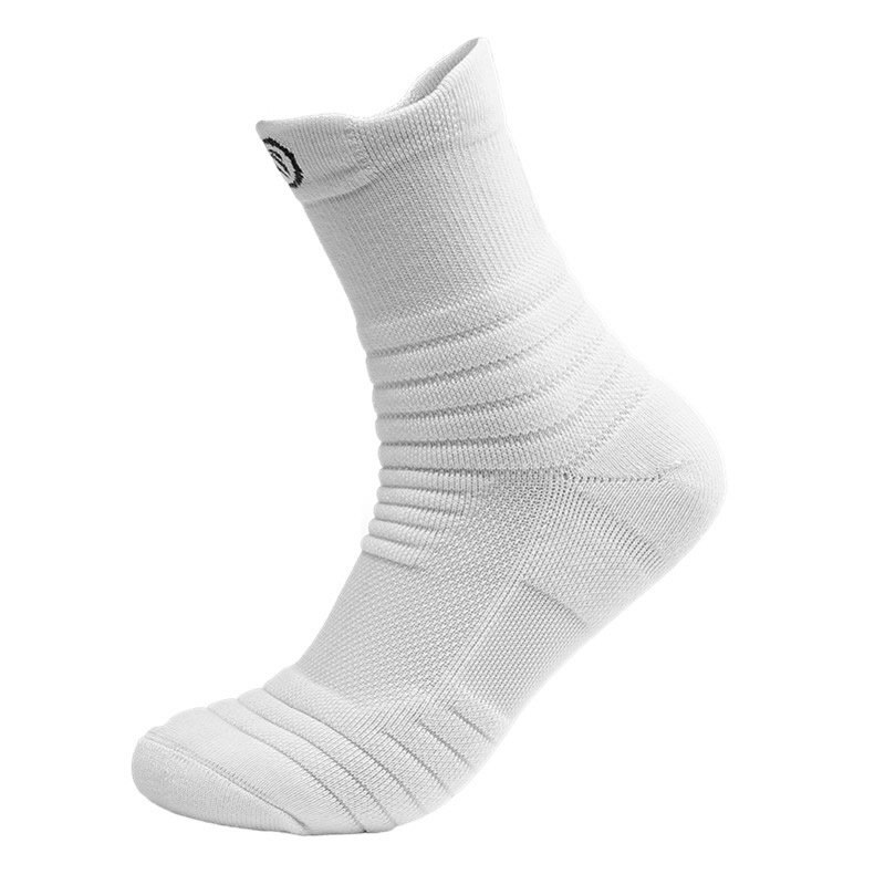 Calcetines deportivos Elite de baloncesto para hombre, parte inferior de toalla gruesa, transpirables, de , profesionales, calcetines de deporte para exteriores: white-long