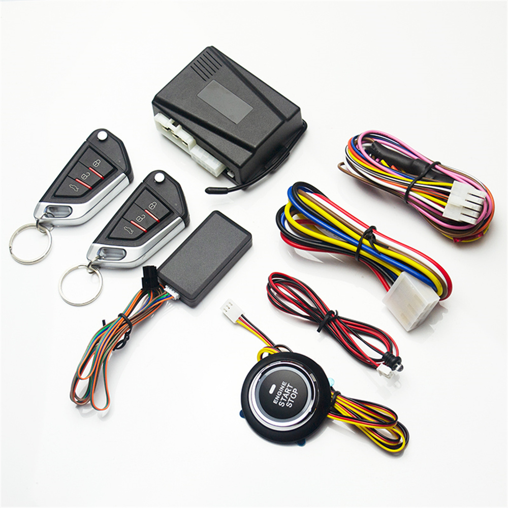 Mobile Phone Remote Control Start Car Autostart Engine One Button Start Stop System Automatic Engine starter Central Locking: WHITE