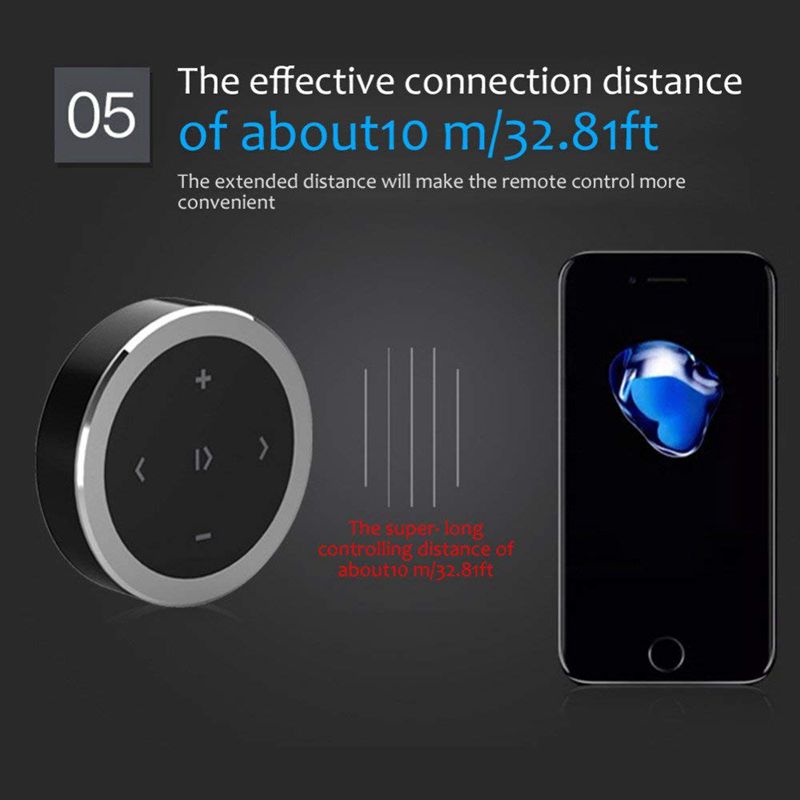 Mando a distancia multifuncional Bluetooth Multimedia para teléfono móvil inalámbrico para coche (negro)