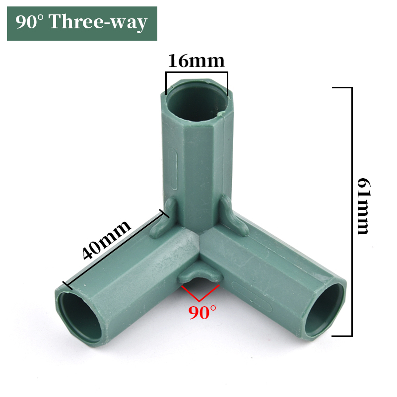 16mm Plant Flower Stand Connector Gardening Plant Stakes Edging Corner Connection Wardrobe Greenhouse Frame Building Fittings: L / Beige
