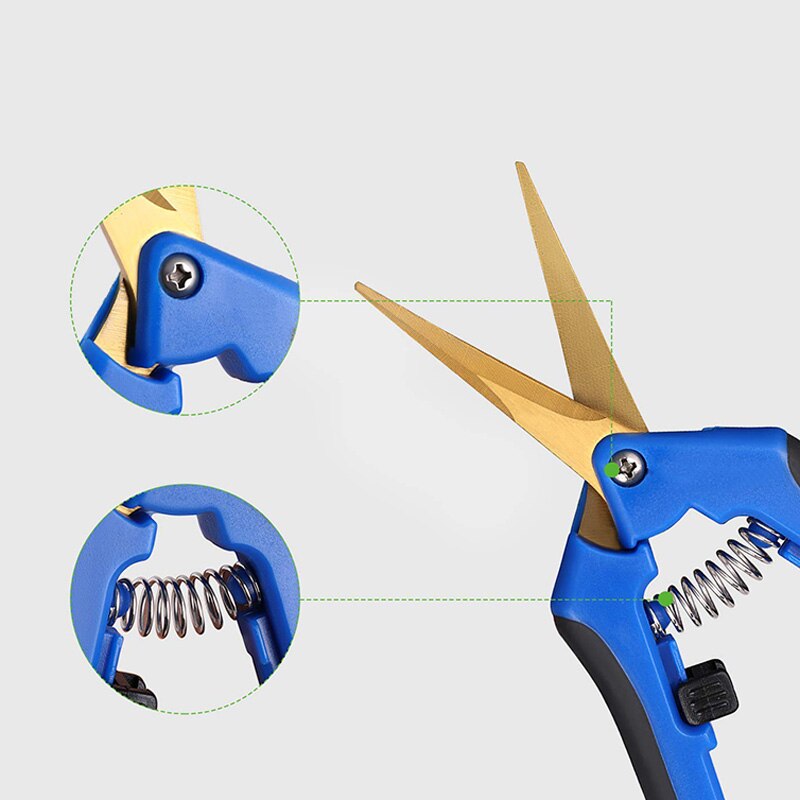 3-Pack Gardening Hand Pruner Pruning Shear Flower Leaf Trimmer with Titanium Coated Curved Precision Blades