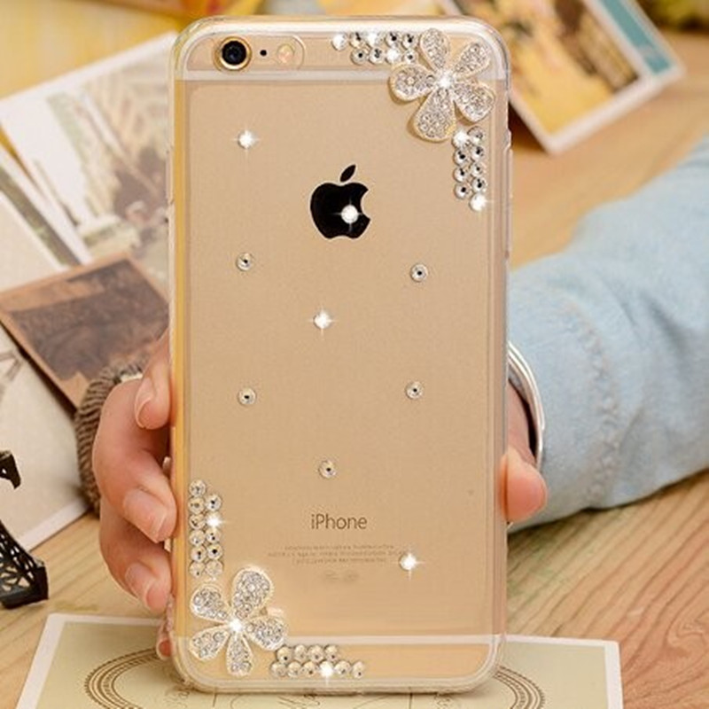 3D Handgemaakte Clear Bling Bloem Crystal Rhinestone Diamond Skin Case Voor Iphone 12 Mini 11 13 Pro Max Xs Max xr X 8 7 Plus 6 5 Se