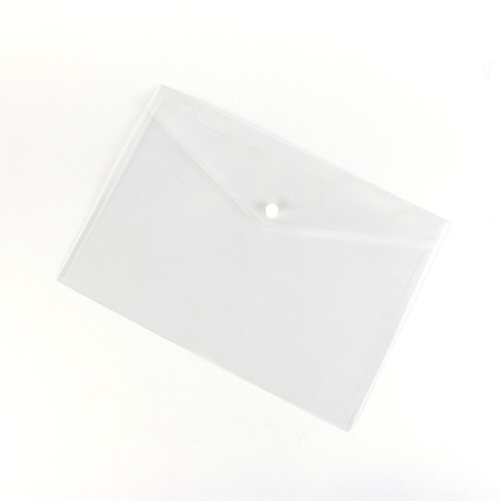 A4 Size Envelope Folder PP Plastic Storage Pouch Holder Paper Document File Folder Organizer Bag with Snap Button Closure: Transparent