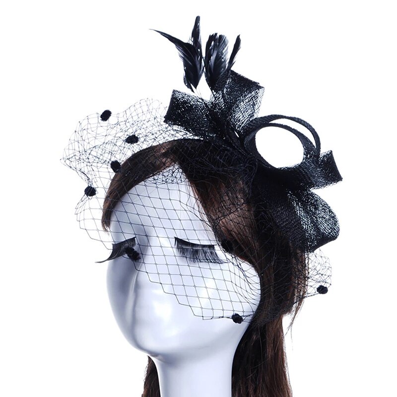 Hochzeit Hüte Für Frauen Jahrgang Netto Braut Hüte Schwarz Hochzeit Accessorie Bräute Fascinator Hochzeit Vogelkäfig Schleier Gesicht Schleier BH008: Blau